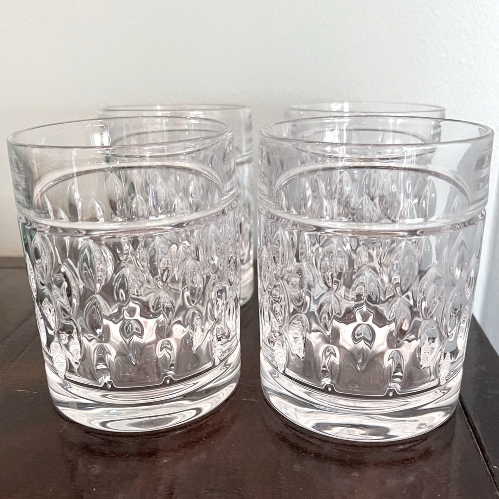 RALPH LAUREN Aston Crystal Glassware Barware Set 4 Double Old Fashioned🥃